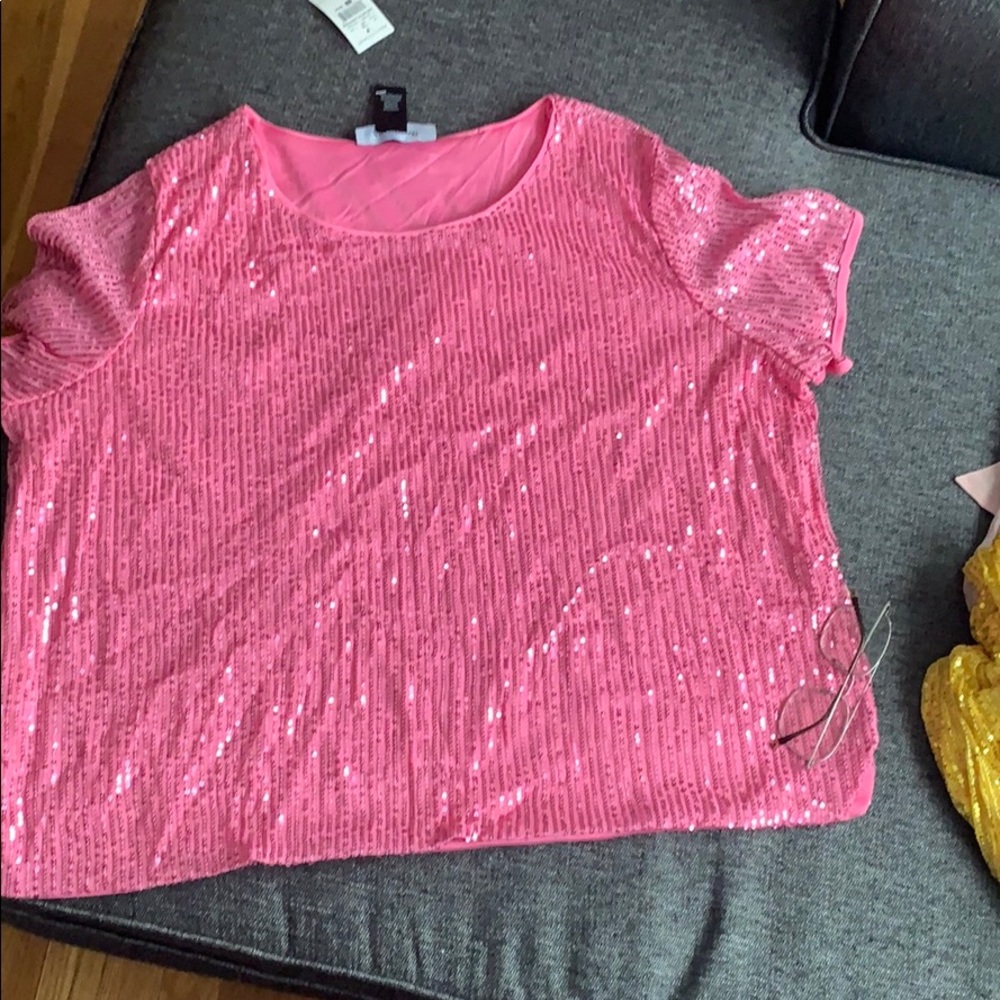 Pink sequin top